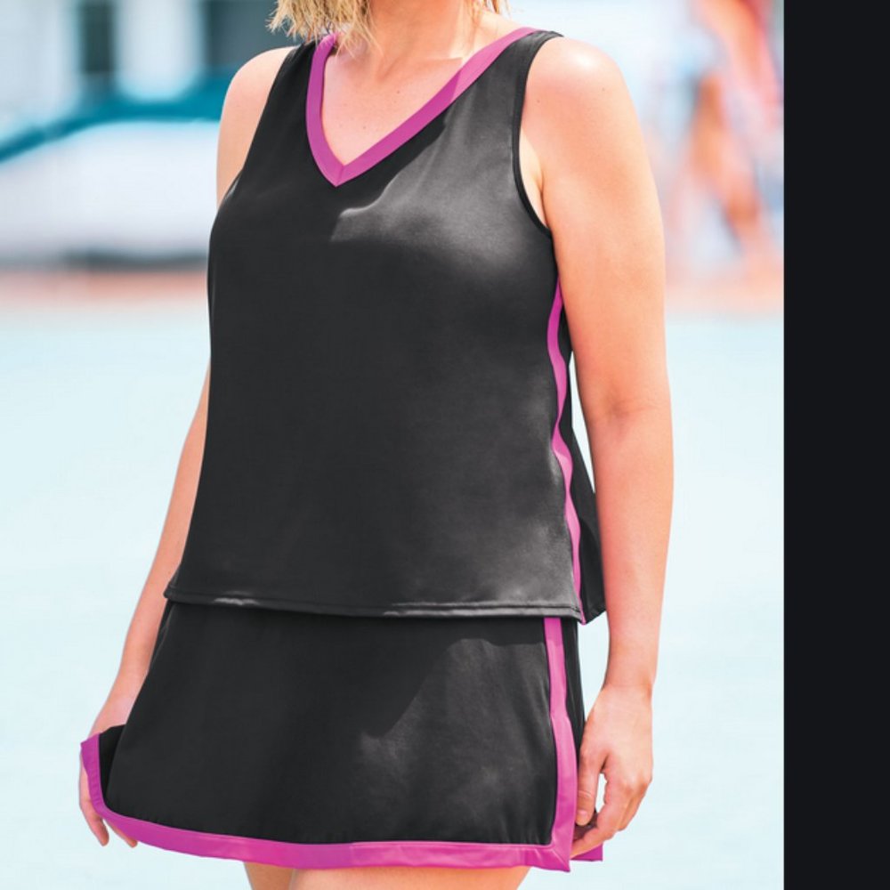 Black and Pink Women's Swim Dress